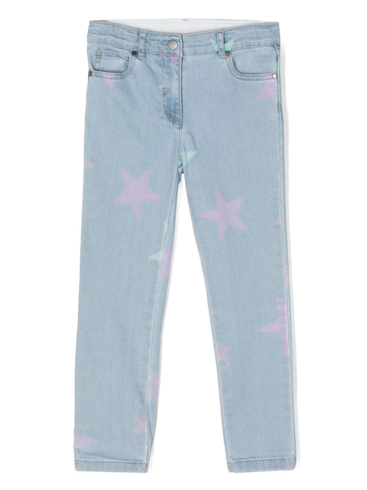 Jeans azurro per bambina con stelle