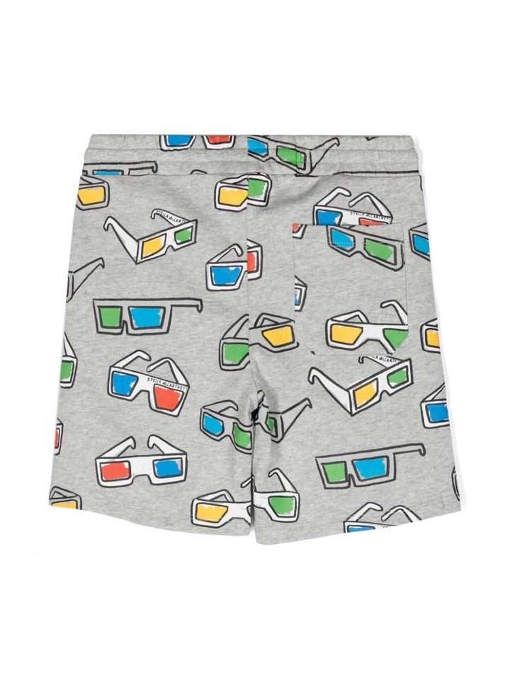 Gray Bermuda shorts for boys with print