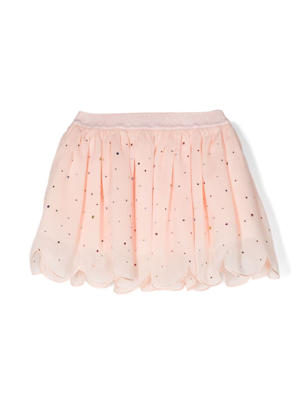 Pink skirt for girls with rhinestones