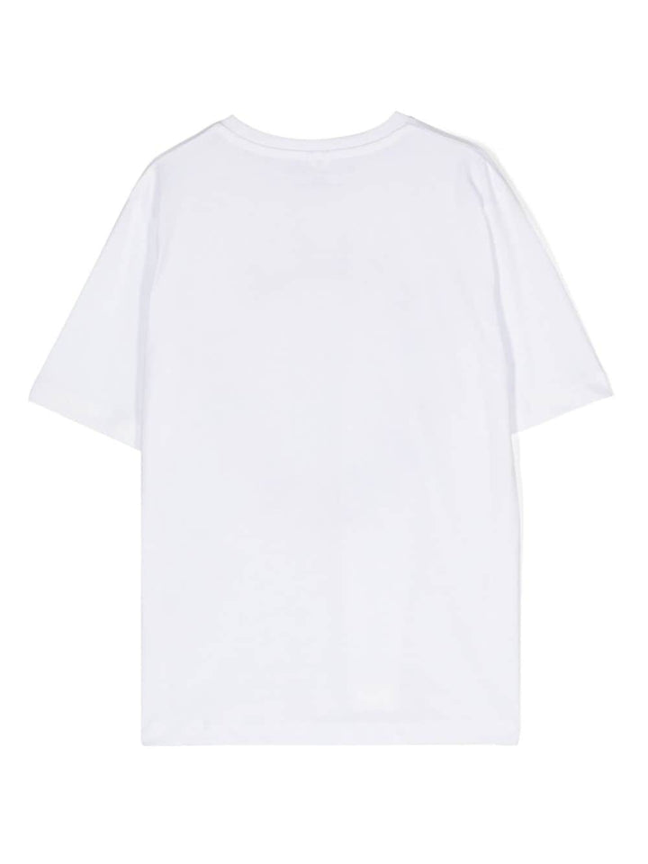 T-shirt bianca per bambina con stampa logo