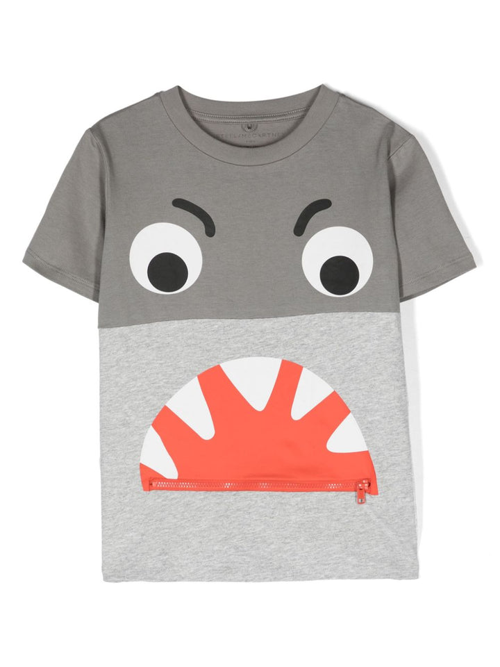 T-shirt grigia per bambino con stampa