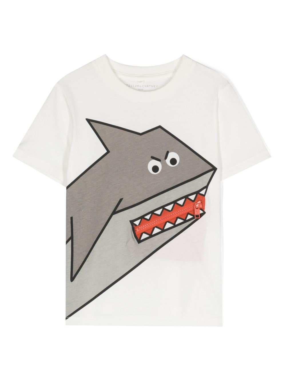 T-shirt bianca per bambino con squalo