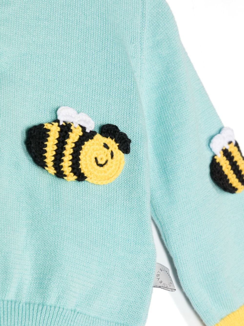 Light blue cardigan for baby girls with bees