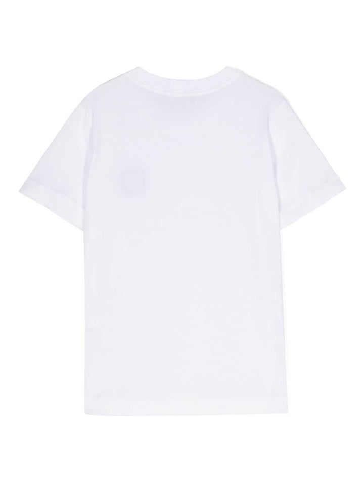 T-shirt bianca per bambino con logo 801620147 V0001 Stone Island Kids 