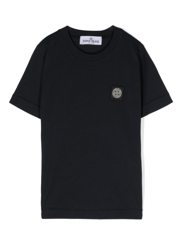 T-shirt blu per bambino con logo 801620147 V0020 Stone Island Kids 