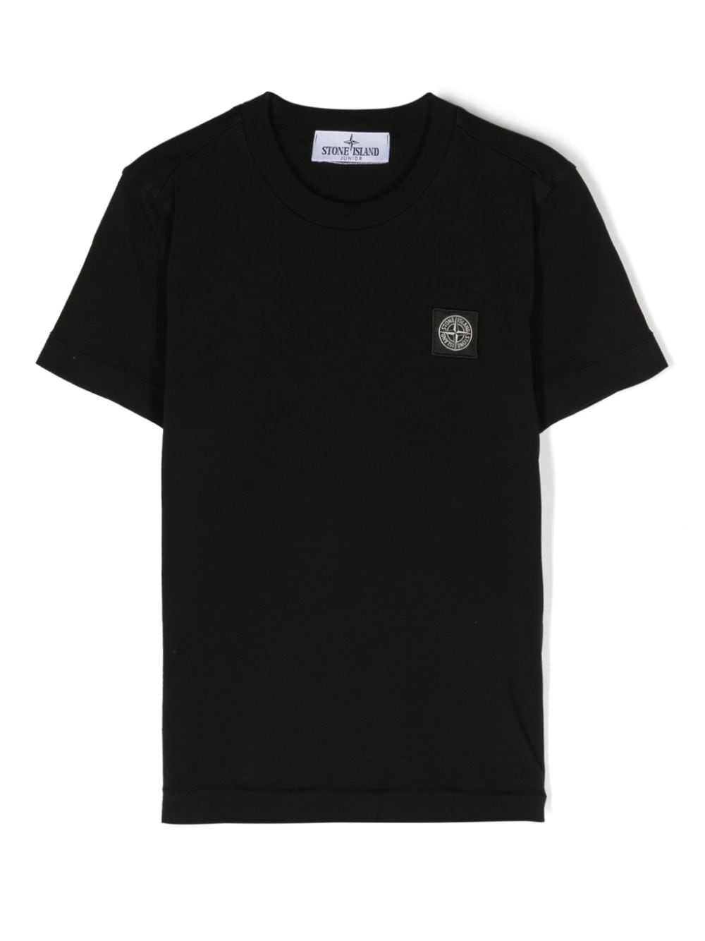T-shirt nera per bambino con logo 801620147 V0029 Stone Island Kids 