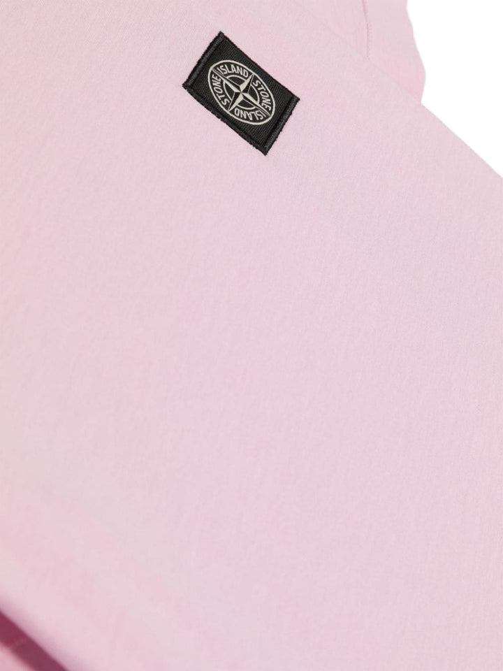 T-shirt rosa per bambina con logo 801620147 V0080 Stone Island Kids 