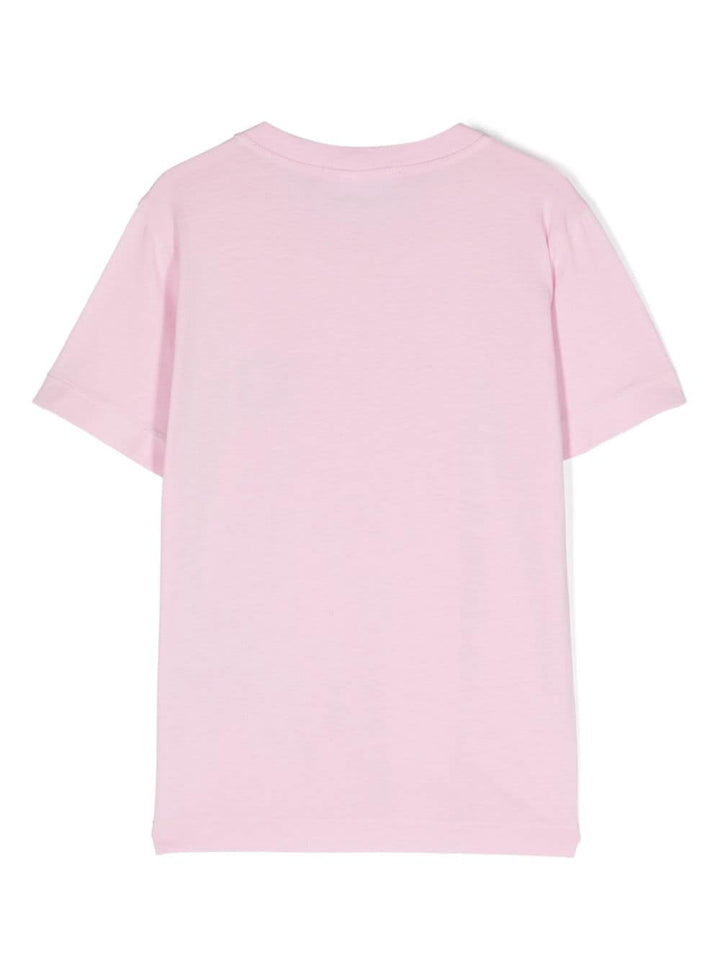 T-shirt rosa per bambina con logo 801620147 V0080 Stone Island Kids 