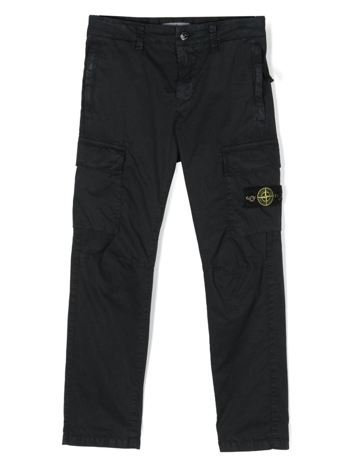 Pantalone blu per bambino con logo 801630410 V0120 Stone Island Kids 
