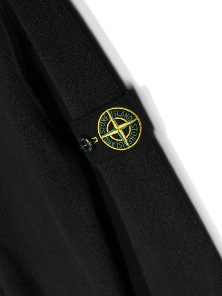 Cardigan blu per bambino con logo 8016508D3 V0020 Stone Island Kids 