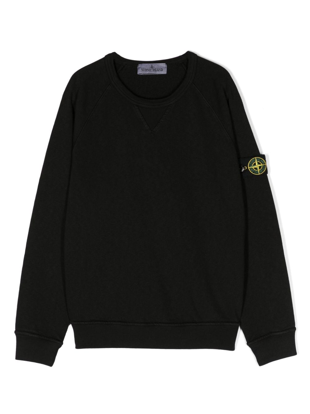 Felpa nera per bambino con logo 801660160 V0129 Stone Island Kids 