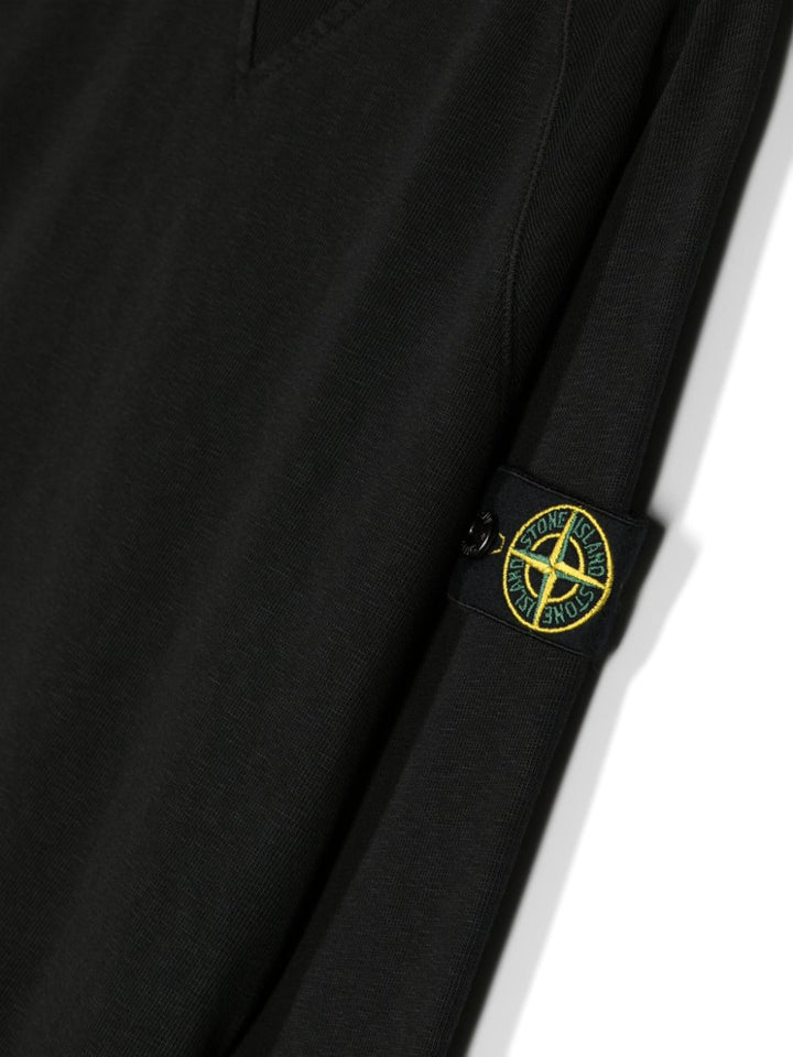 Felpa nera per bambino con logo 801660160 V0129 Stone Island Kids 