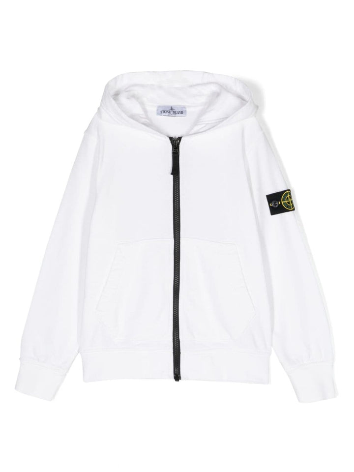 Felpa bianca per bambino con logo 801660740 V0001 Stone Island Kids 
