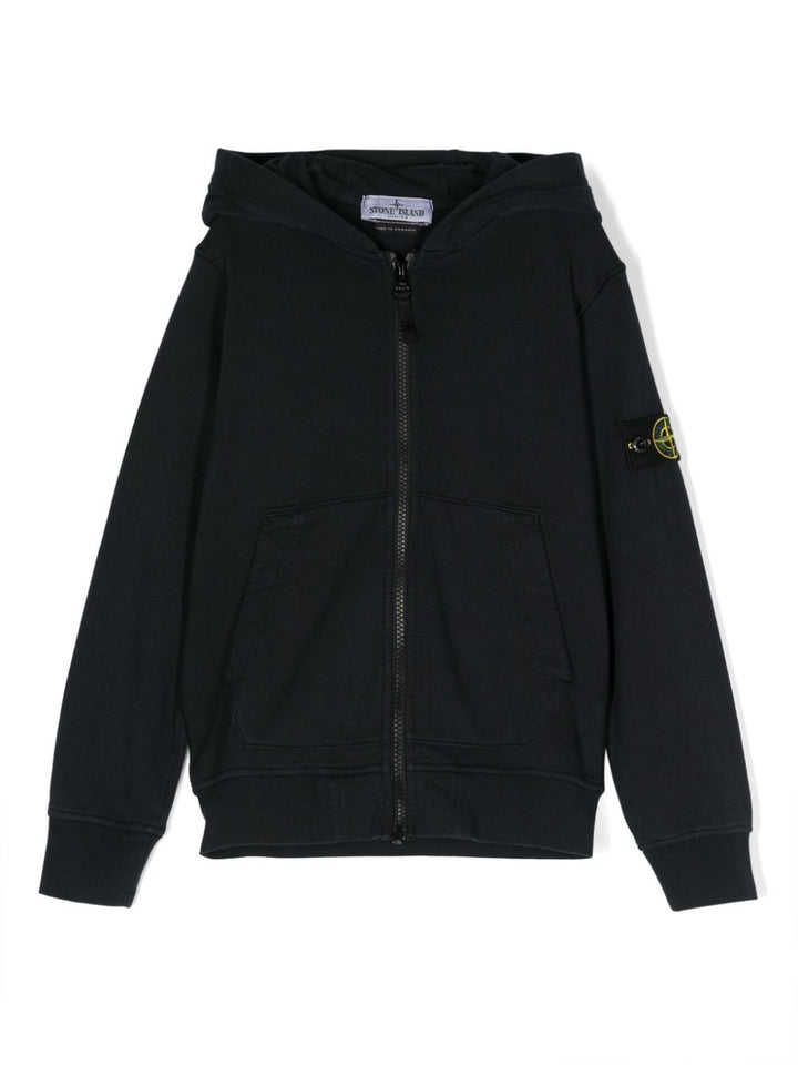 Felpa blu notte per bambino con logo 801660740 V0020 Stone Island Kids 