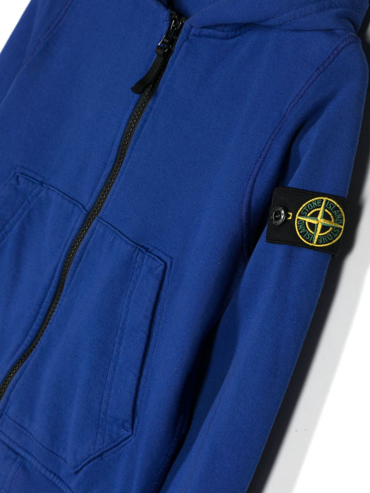 Felpa blu elettrico per bambino con logo 801660740 V0022 Stone Island Kids 