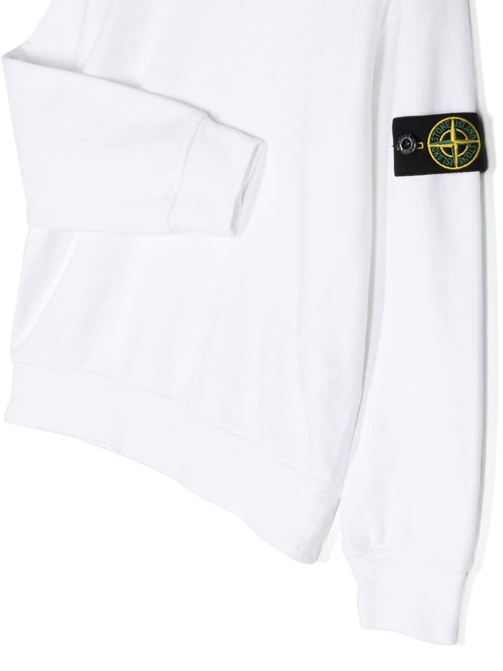 Felpa bianca per bambino con logo 801661340 V0001 Stone Island Kids 