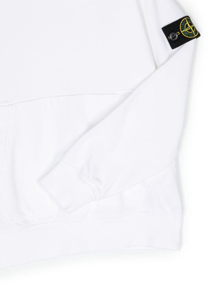 Felpa bianca per bambino con logo 801661640 V0001 Stone Island Kids 