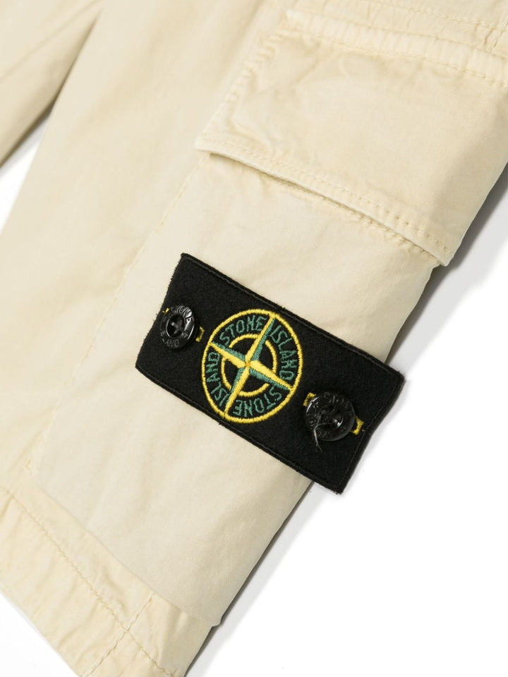 Bermuda beige per bambino con logo 8016L0210 V0191 Stone Island Kids 