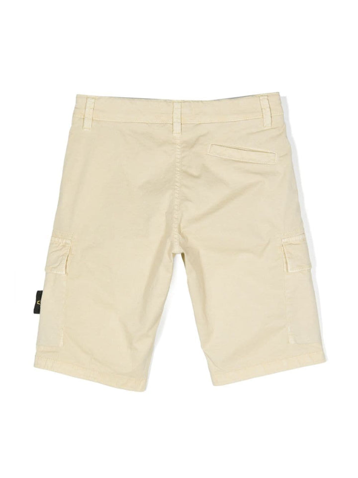 Bermuda beige per bambino con logo 8016L0210 V0191 Stone Island Kids 