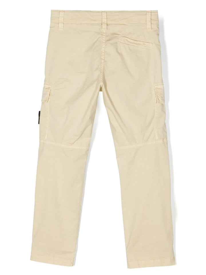 Pantalone beige per bambino con logo