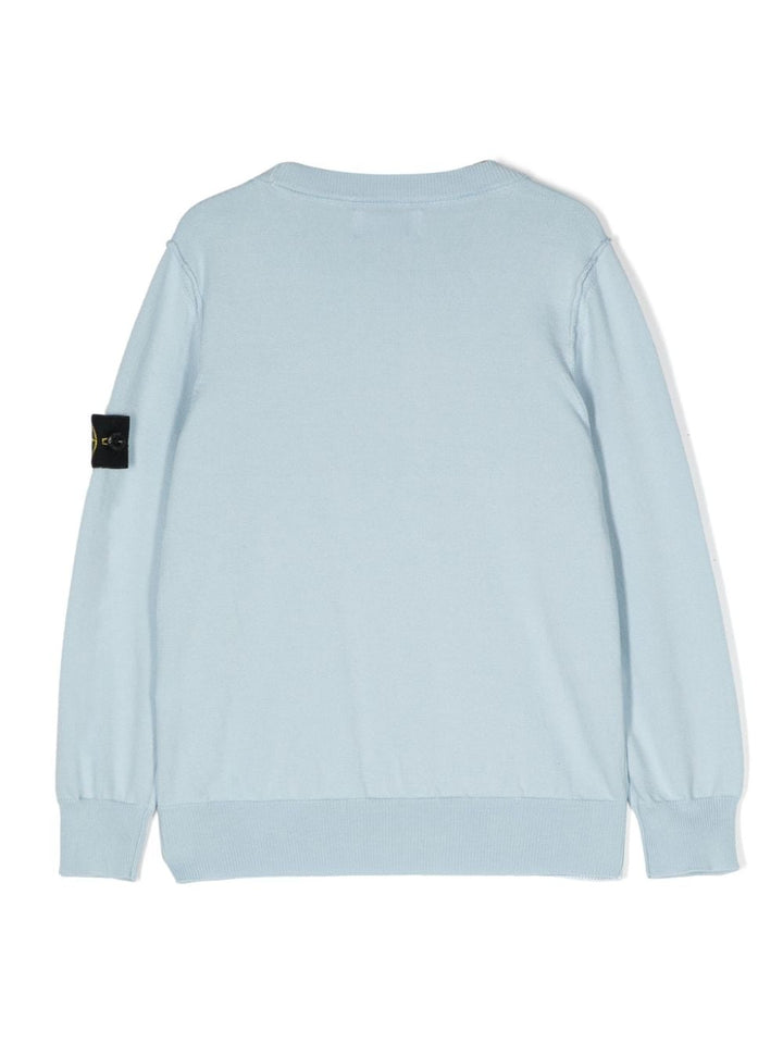 Light blue sweater for boys with logo
