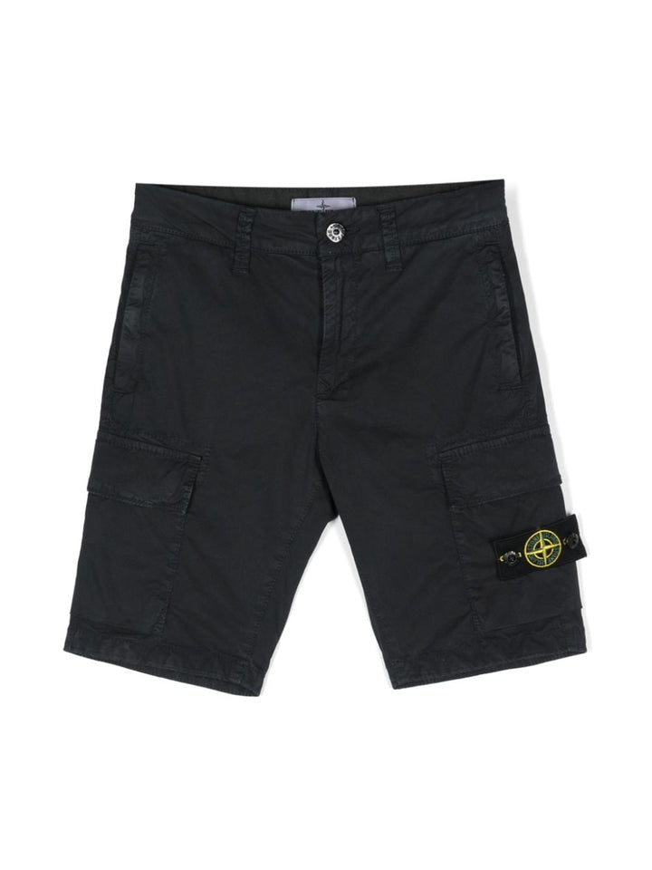 Blue Bermuda shorts for boys with logo