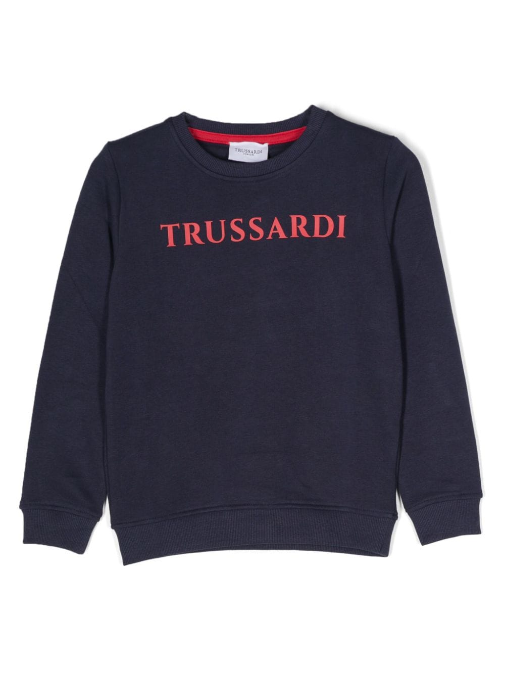 Felpa blu per bambino con logo rosso TIP24008FEK BL/RE Trussardi Kids 