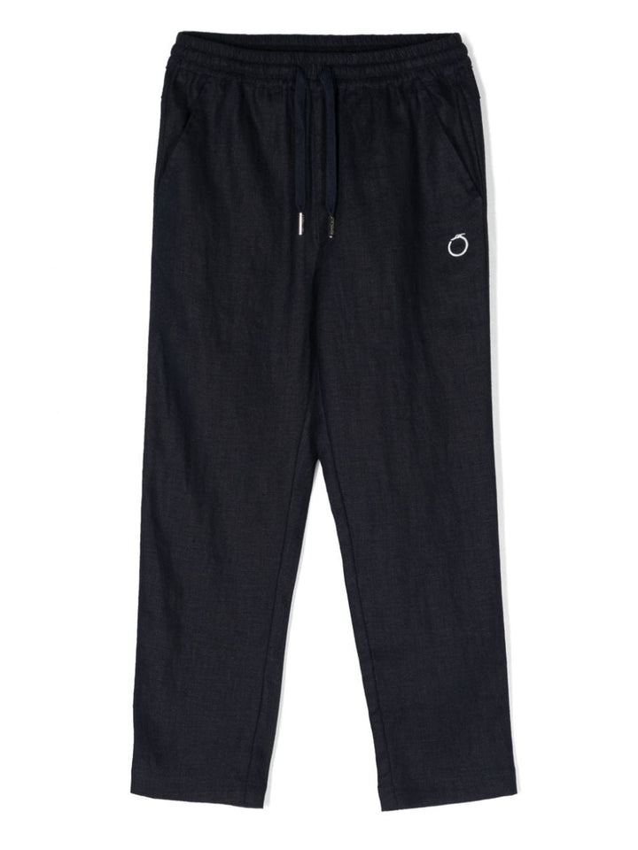 Pantalone blu navy per bambino in lino TIP24059PA BL Trussardi Kids 