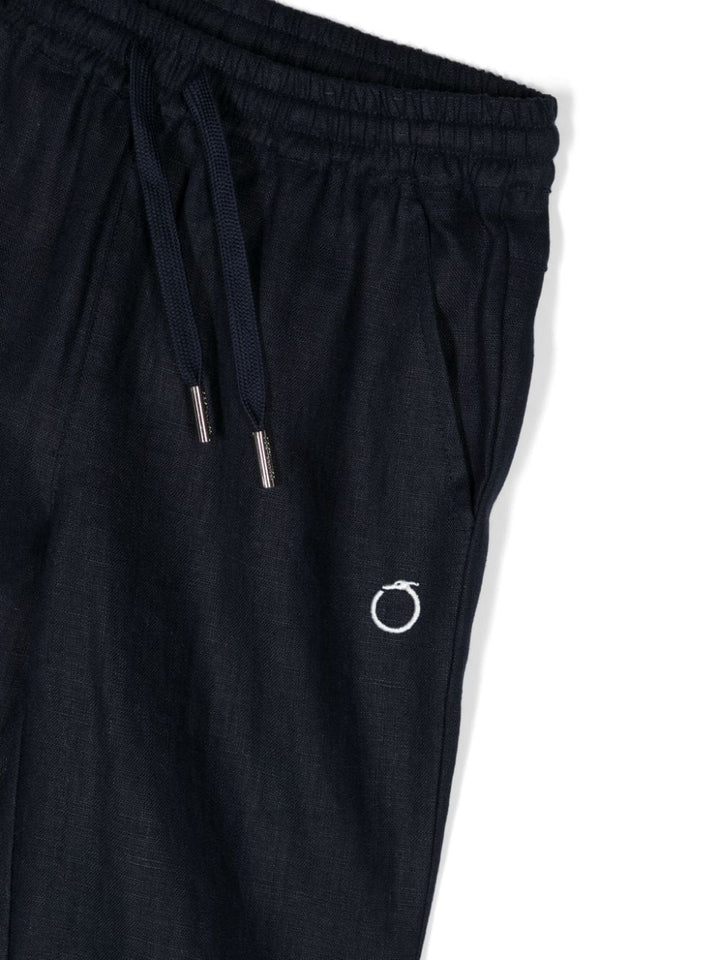 Pantalone blu navy per bambino in lino TIP24059PA BL Trussardi Kids 