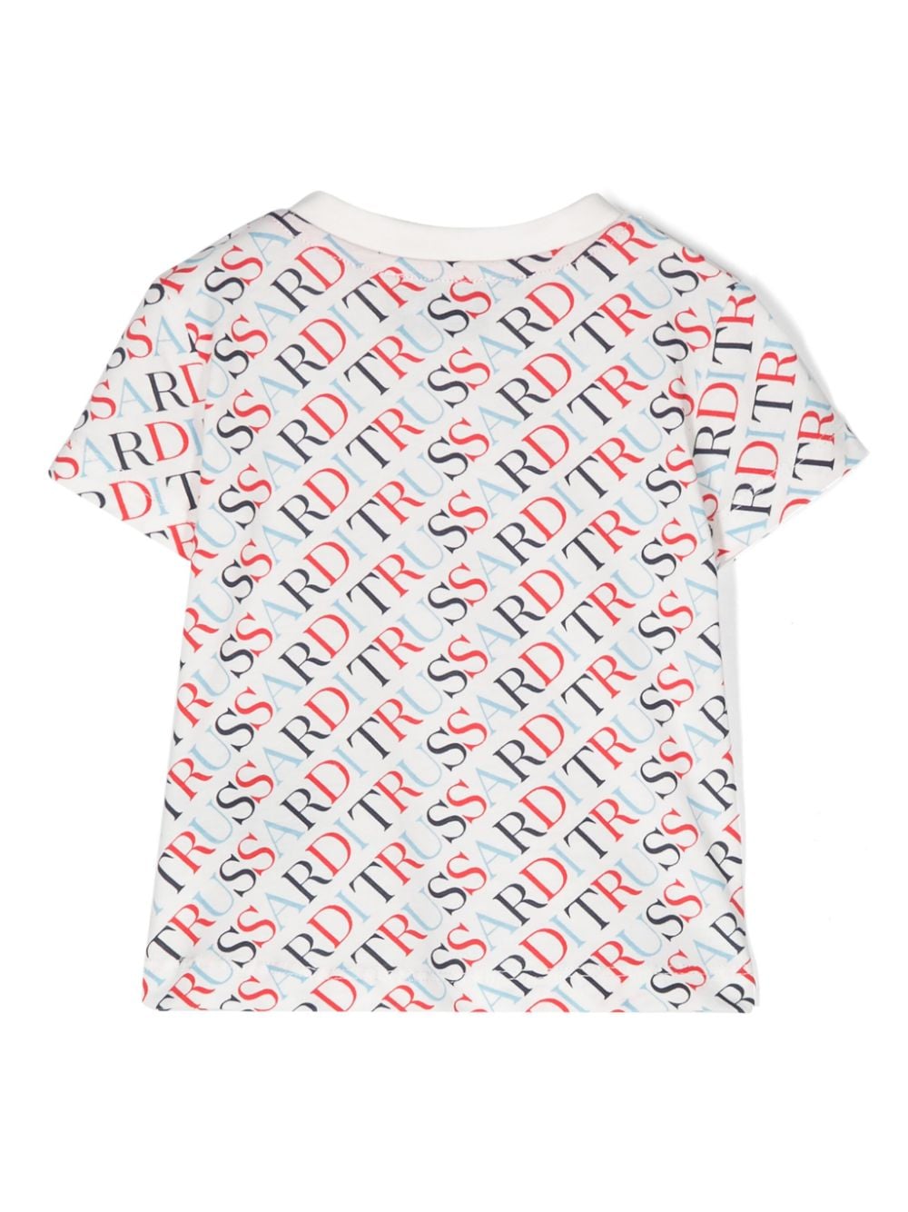 White baby t-shirt with all-over logo