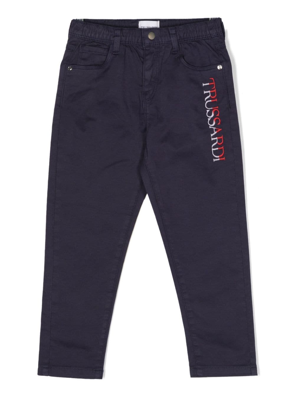Blue trousers for boys with logo