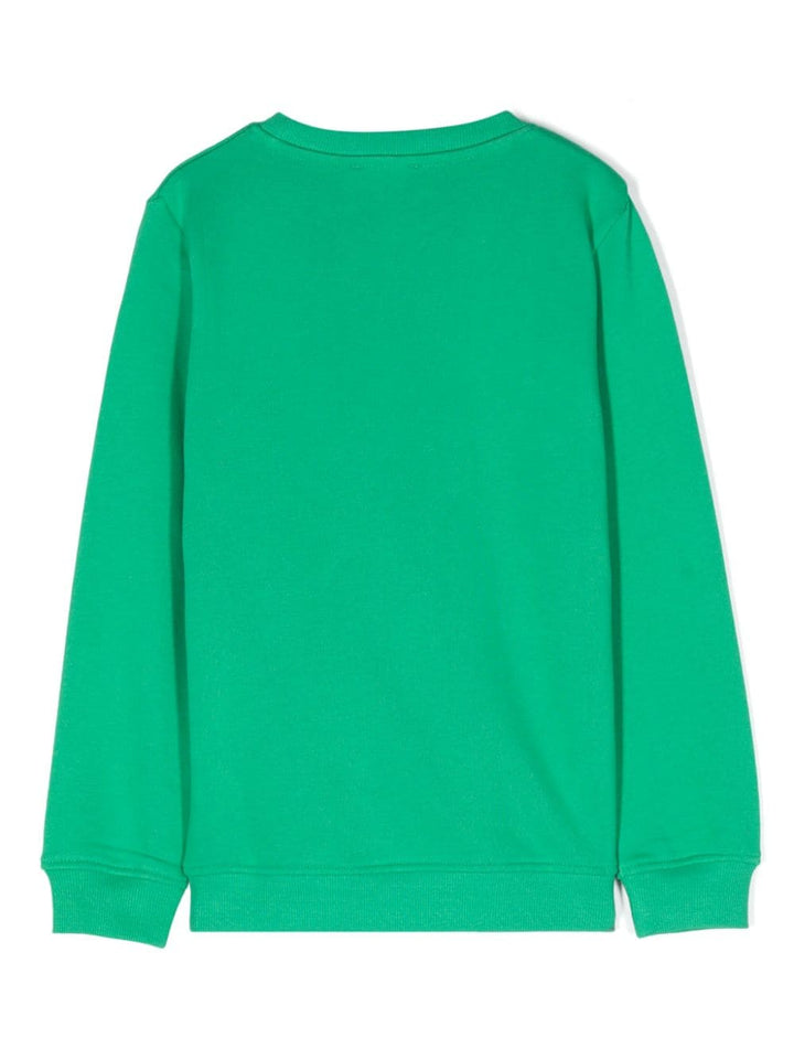 Green sweatshirt for girls with logo