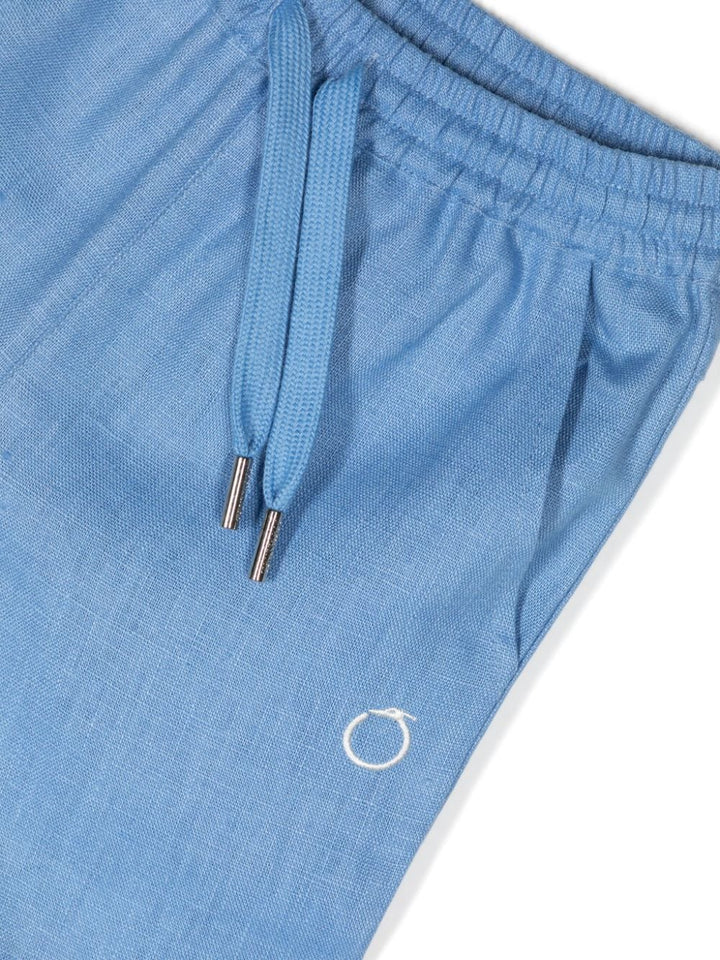 Light blue linen trousers for boys