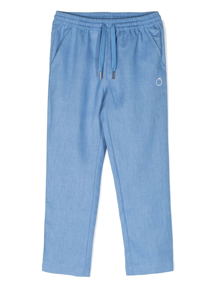 Pantalone azzurro per bambino in lino