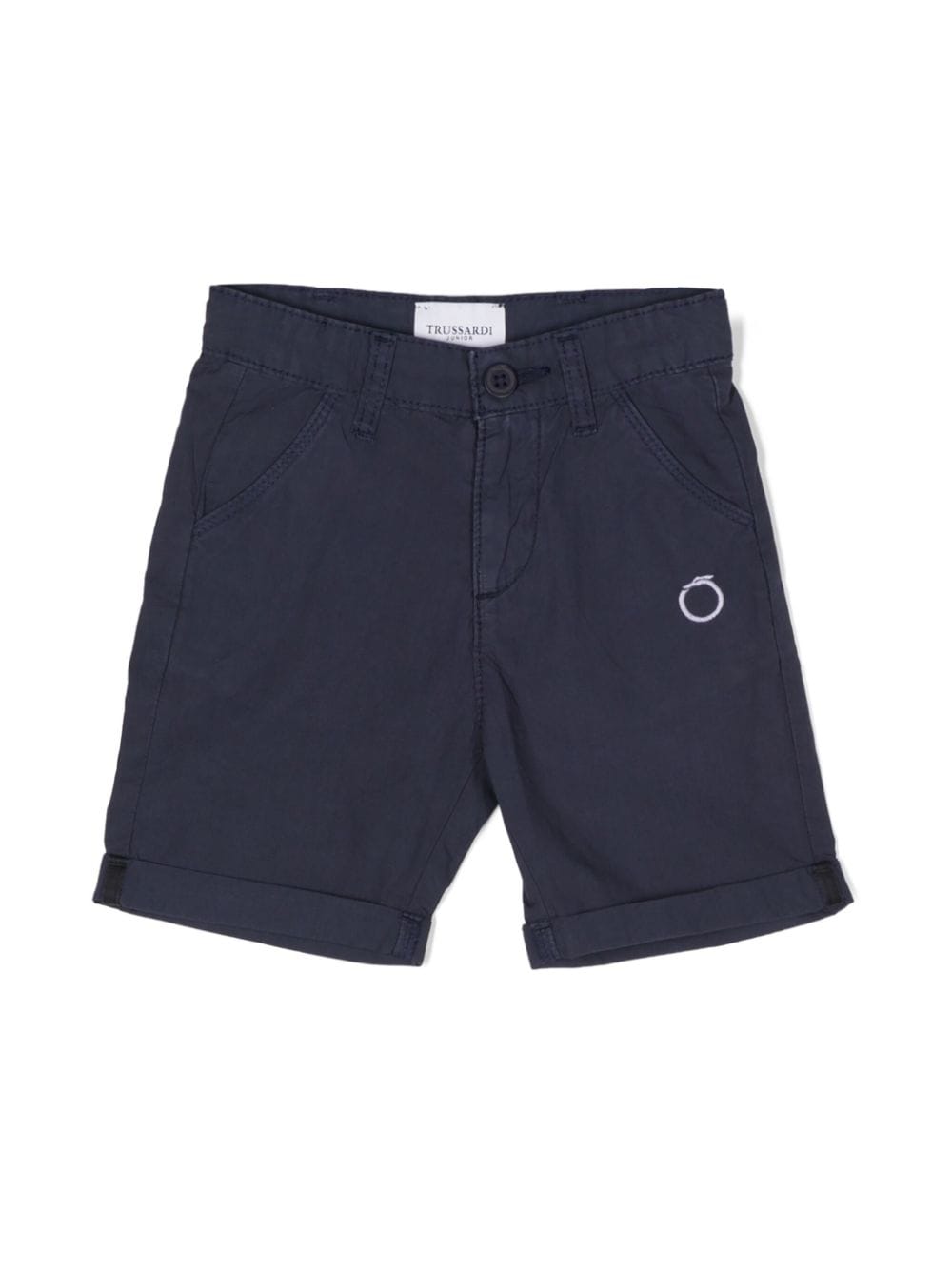 Navy blue Bermuda shorts for newborns with logo