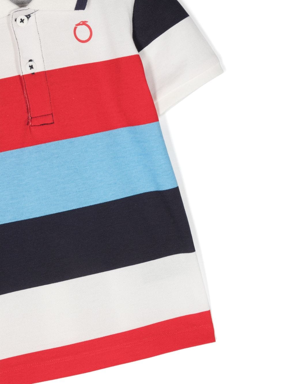 Blue, red and white polo shirt for boys with logo