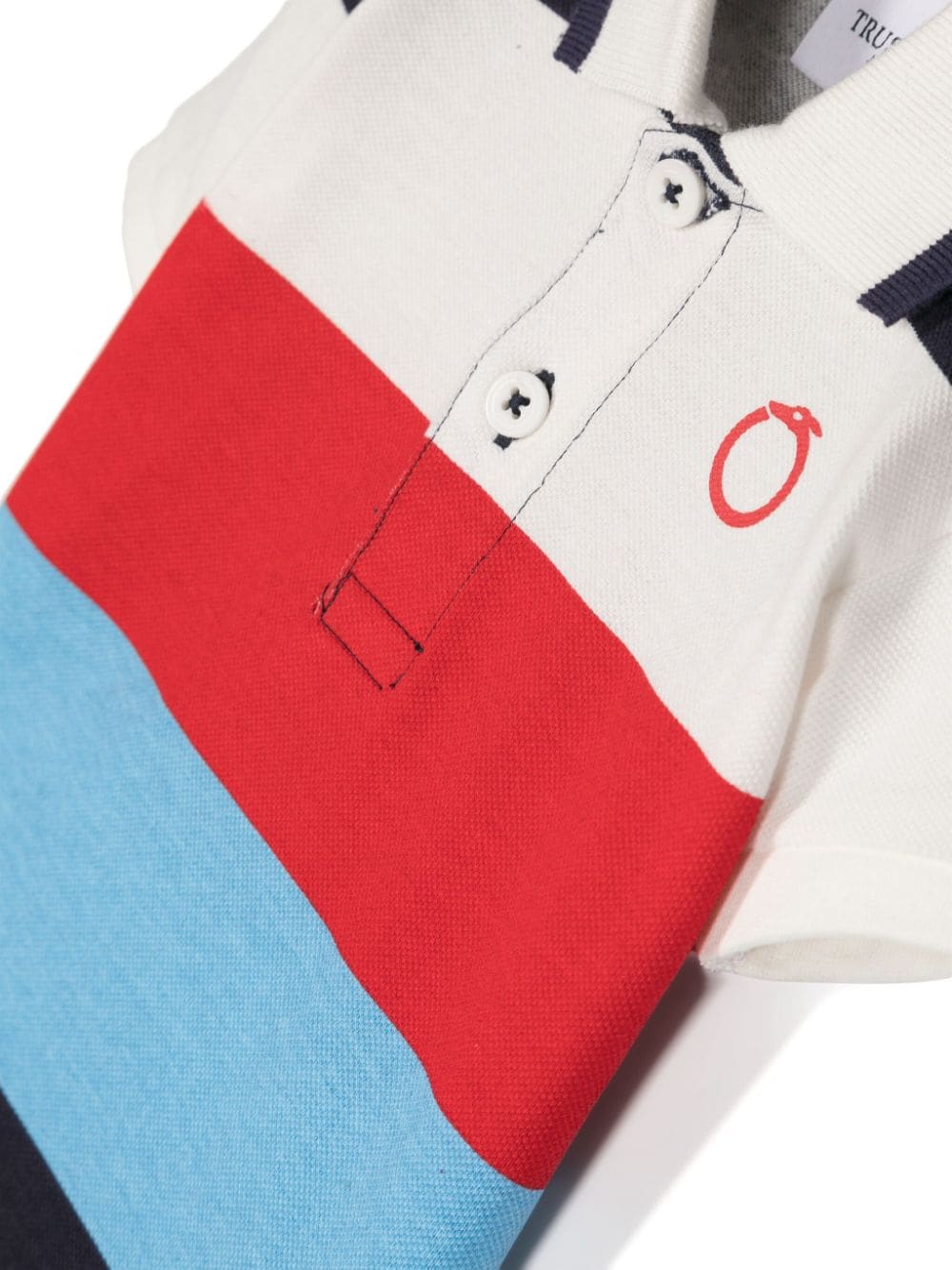 Blue, red and white polo shirt for newborns with logo