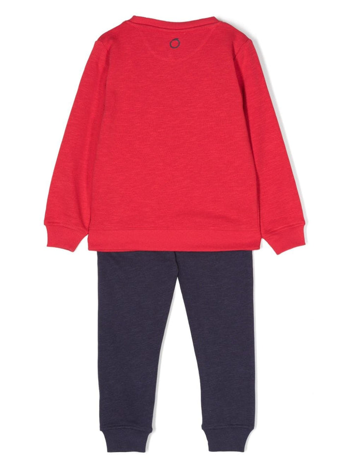 Navy blue and red sports suit for boys with logo