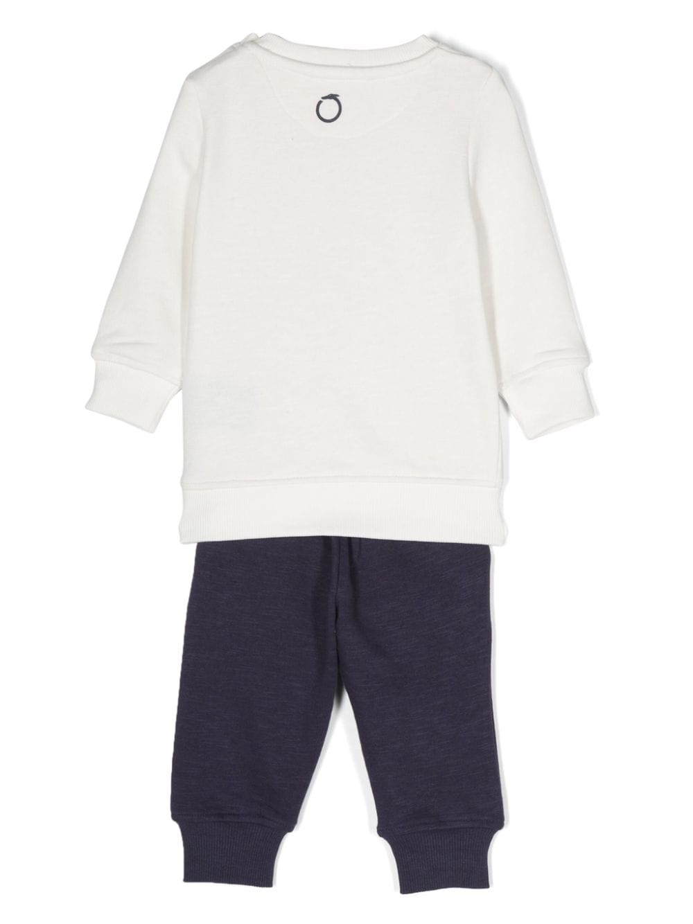 White and blue sports outfit for newborns with logo