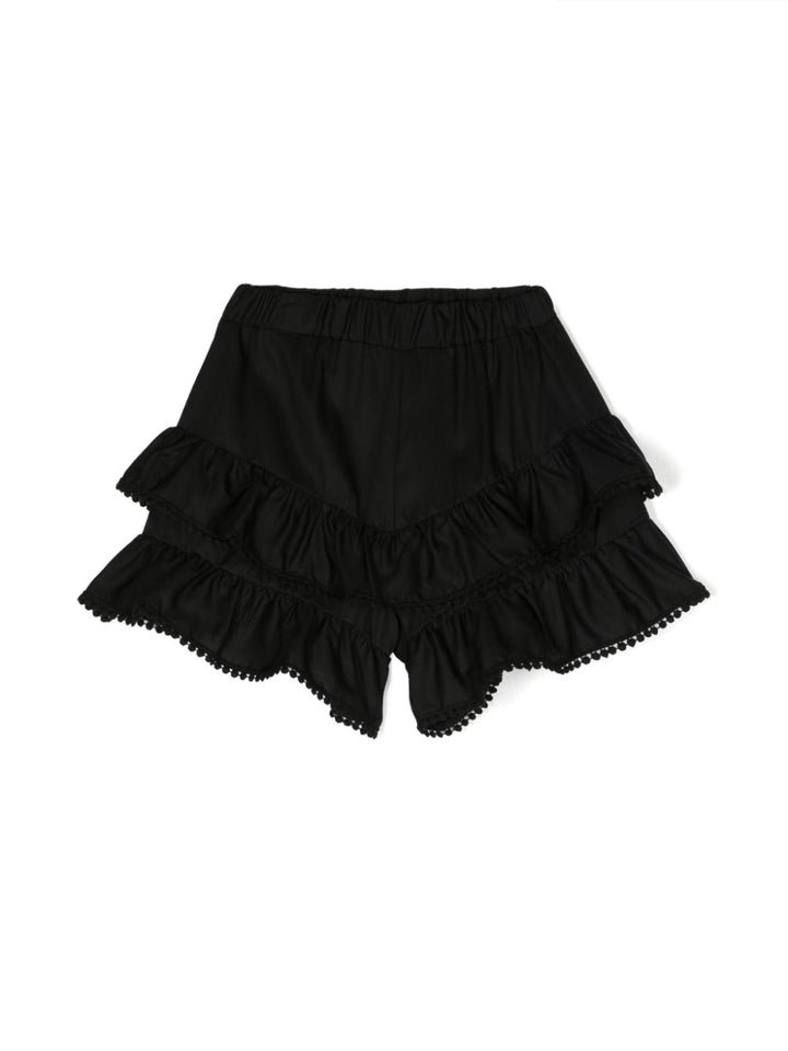 Black Bermuda shorts for girls with logo