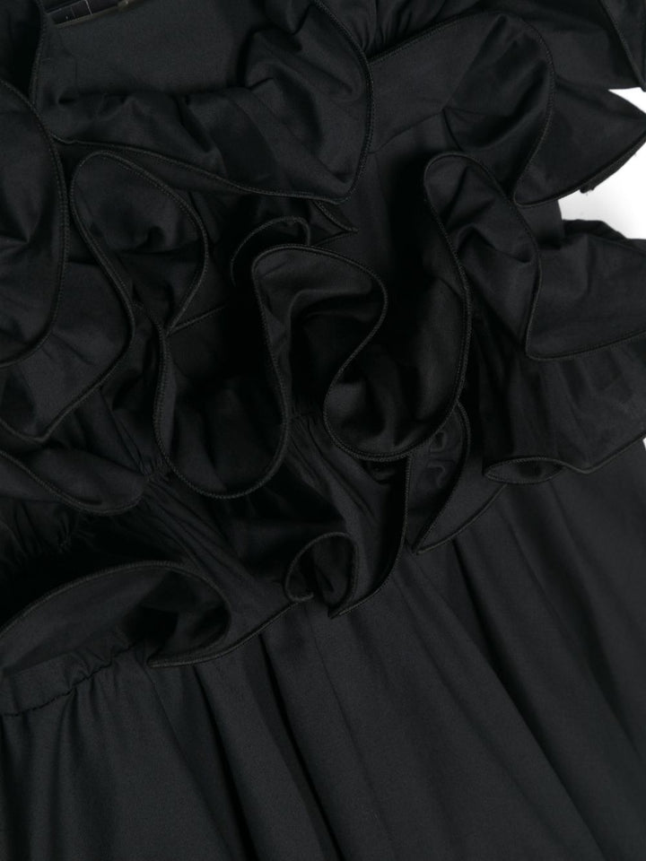 Black dress for girls with ruffles