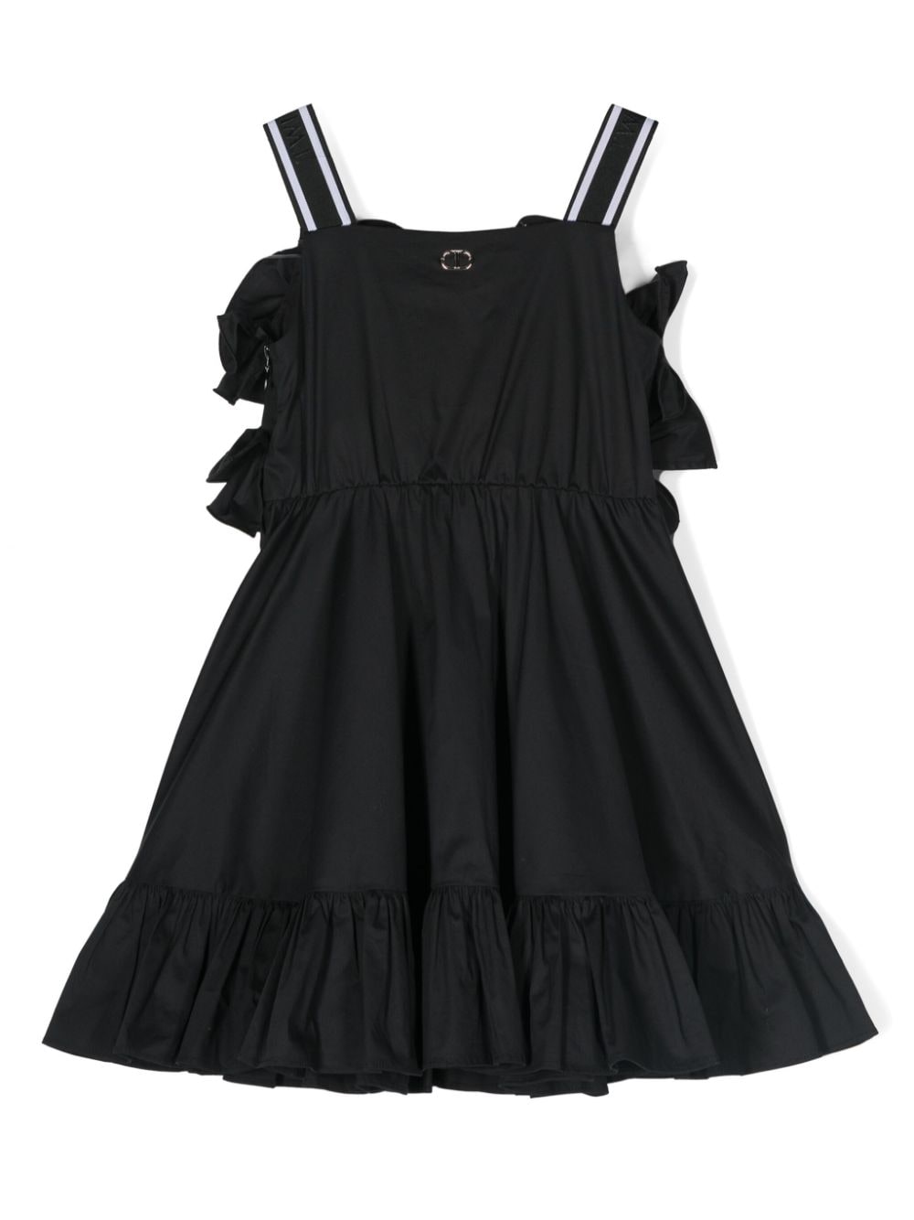 Black dress for girls with ruffles