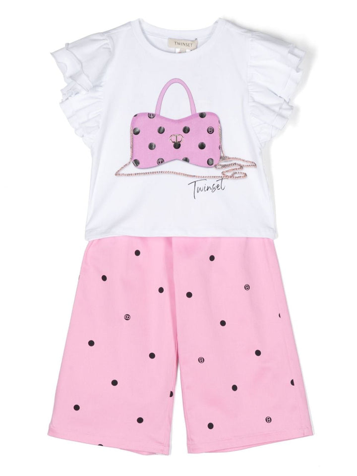 White and pink sports outfit for girls