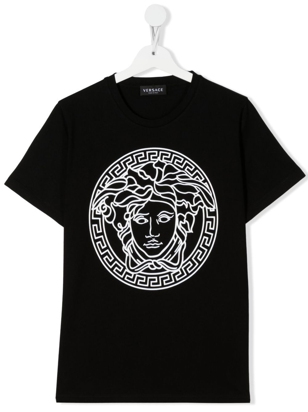 T-shirt nera per bambino con logo 10002391A04767 2B020 Versace Kids 