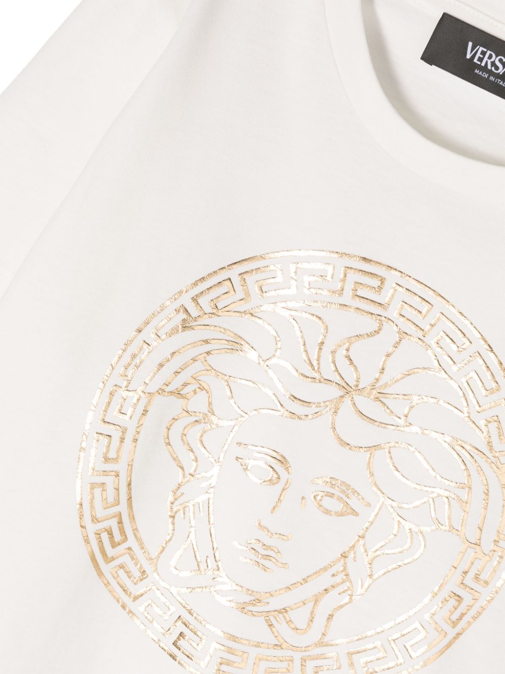 T-shirt bianca per bambini con logo 10002391A10164 2W110 Versace Kids 