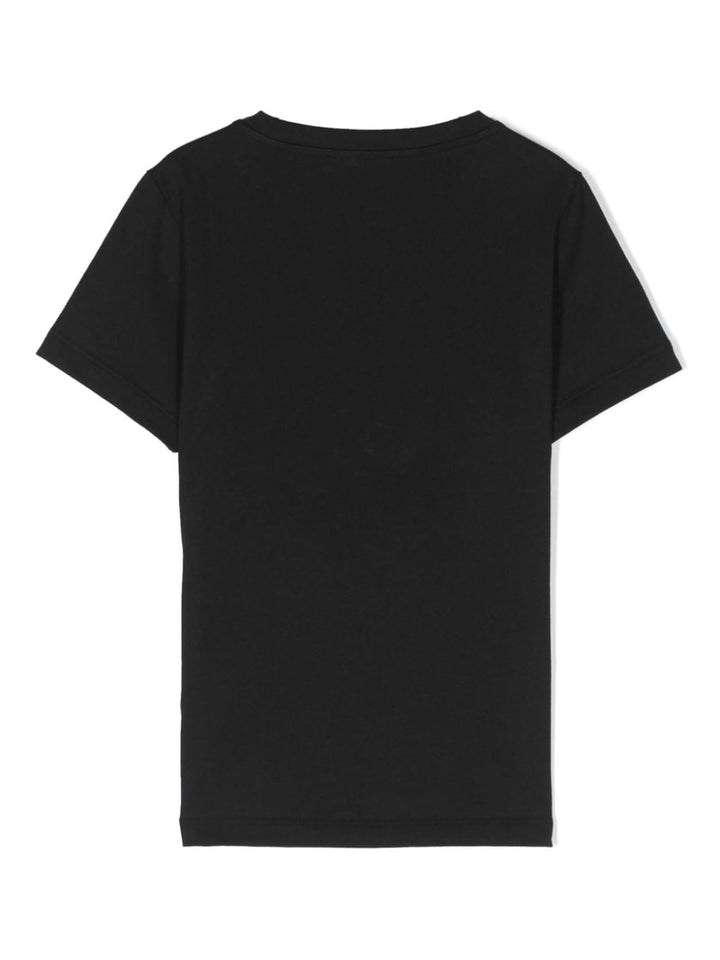 T-shirt nera per bambino con logo 10002391A10165 2B020 Versace Kids 