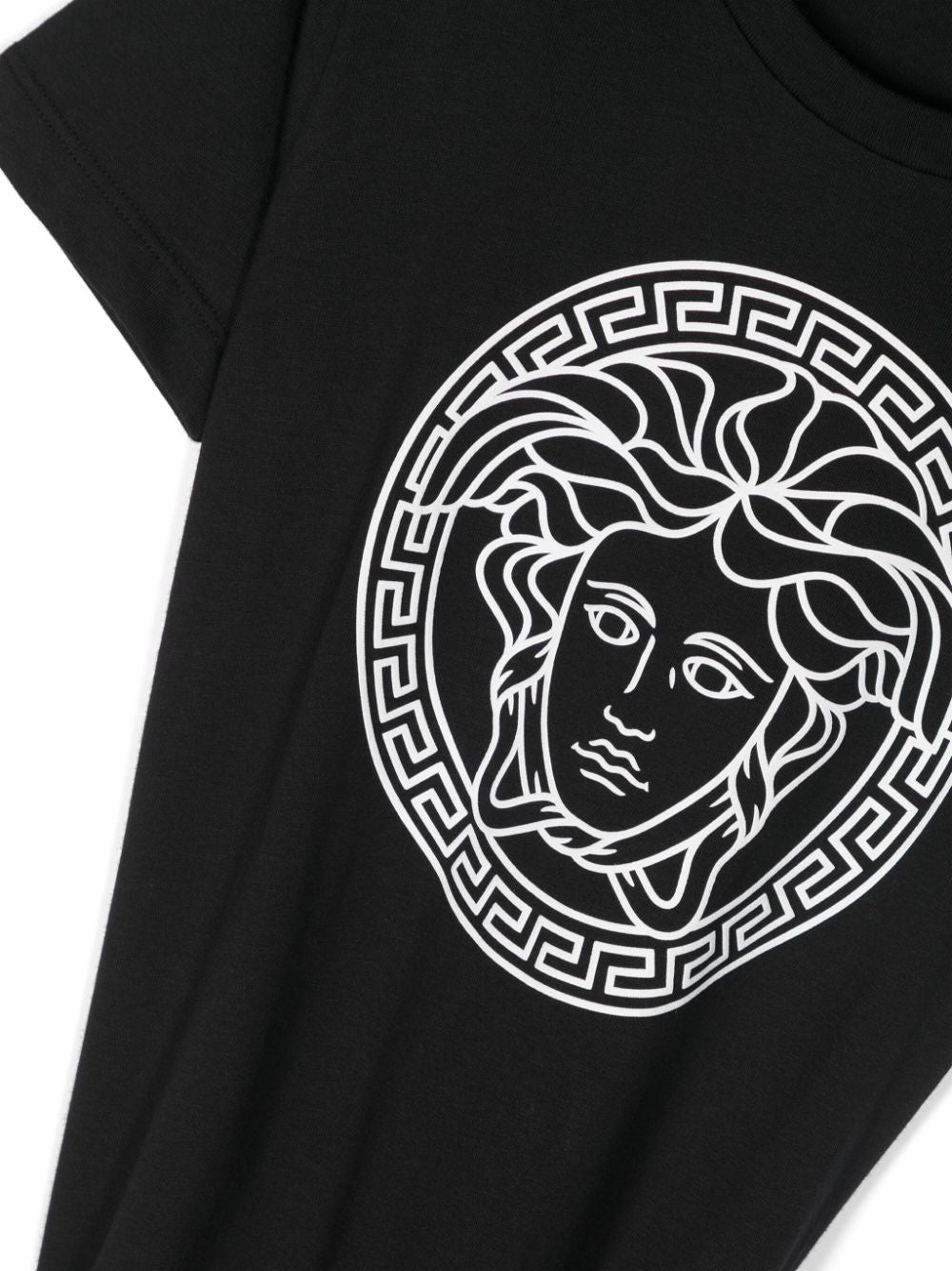 T-shirt nera per bambino con logo 10002391A10165 2B020 Versace Kids 