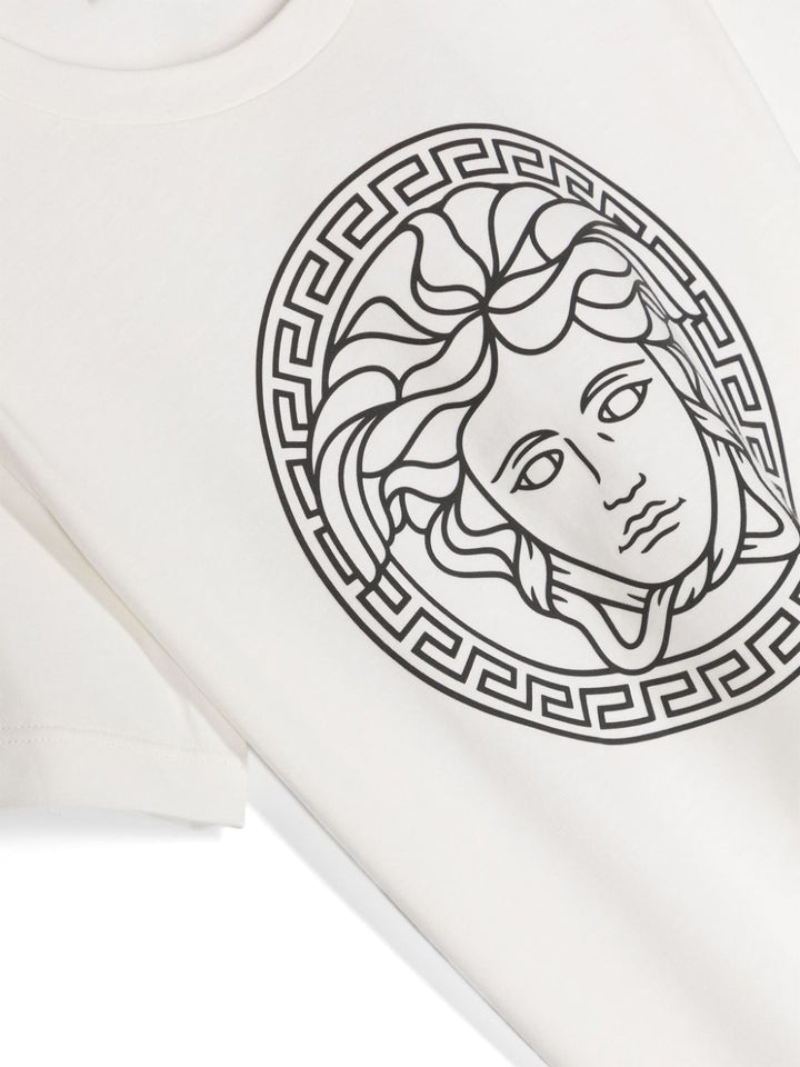 T-shirt nera per bambino con logo 10002391A10165 2W020 Versace Kids 