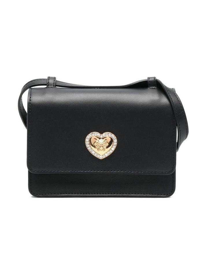 Borsa nera per bambina in pelle 10079421A05660 1B00V Versace Kids 