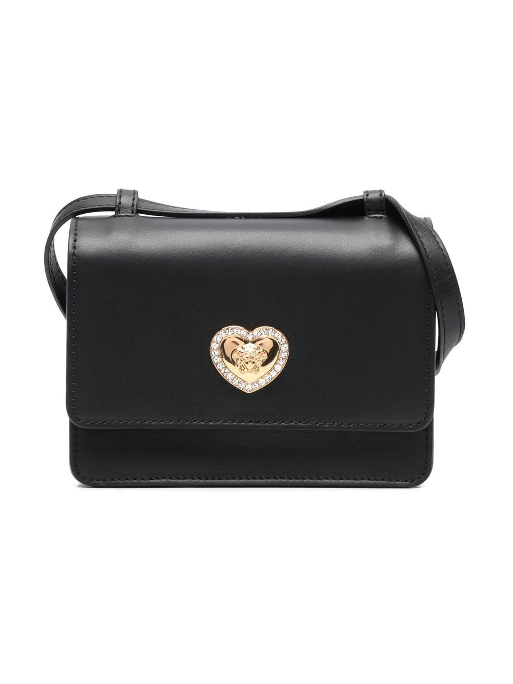 Borsa nera per bambina in pelle 10079421A05660 1B00V Versace Kids 